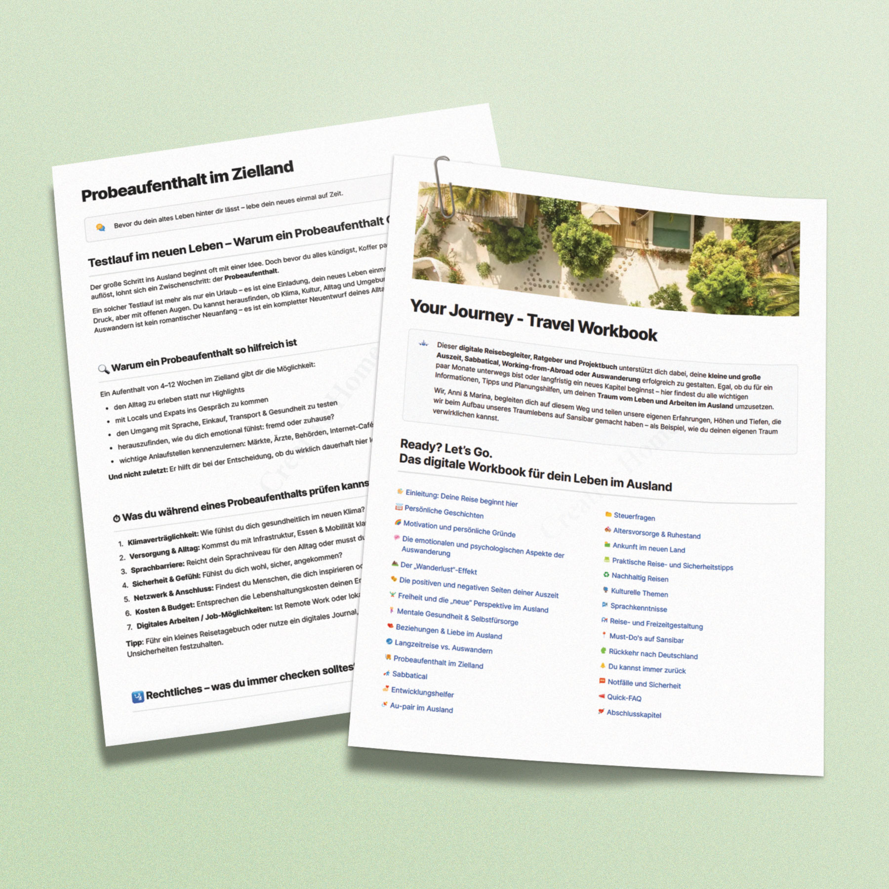 Auswandern Ratgeber Workbook | Sabbatical, Remote Work, Auszeit im Ausland planen | Your Journey | Digitaler Download
